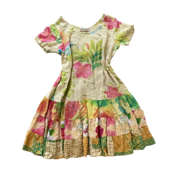 Jams World Dresses & Skirts - Vintage Jams World Hattie Ruffle Dress Floral Hawaiian Boho Short Sleeve Size XL